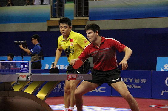 Dima Ovtcharov (Europe, GER) and Wang Hao (Asia, CHN) this time playing together 