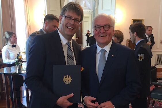 ITTF President Thomas Weikert awarded the Federal Cross of Merit by German Federal President Frank-Walter Steinmeier