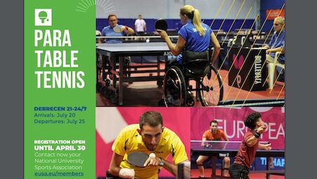 European Universities Games reopened registrations for Para Table Tennis until end of April